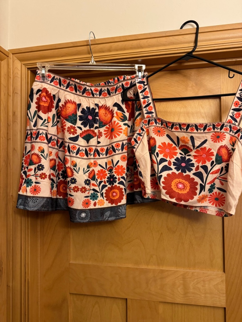Floral Peach Mini Skirt Set from Amazon - Women size XL (12)